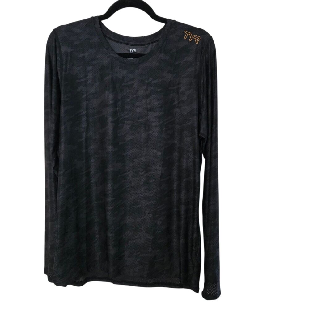 TYR Airtec Long Sleeve Shirt Mens XL Black Cooling Athleisure NEW